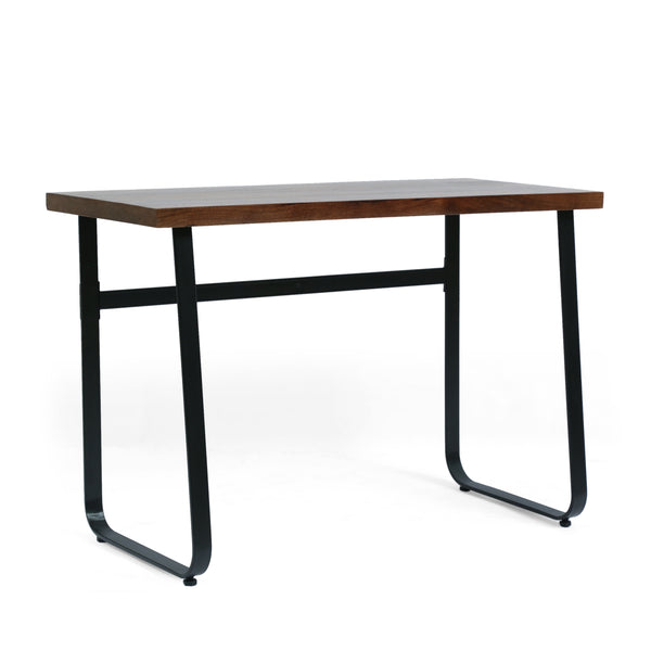 gdf studio Vess Modern Industrial Handmade Mango Wood Console Table Walnut and Black