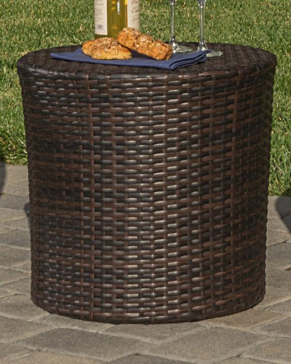 Gdf Studio Vestavia Outdoors Brown Wicker 3 Piece Stacking Chair Chat Set