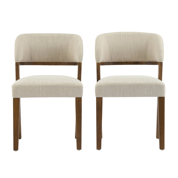 Gdf Studio Veyotilous Upholstered Back Side Dining Chair With Rubber Wood Frame (Set Of 2)