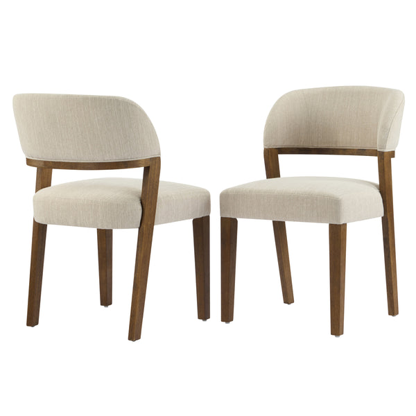 Gdf Studio Veyotilous Upholstered Back Side Dining Chair With Rubber Wood Frame (Set Of 2)