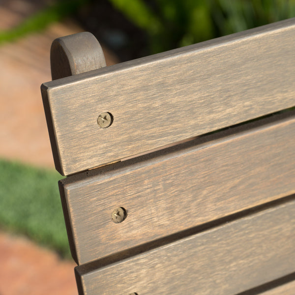 Gdf Studio Vicaro Outdoor Grey Finish Acacia Wood Foldable Dining Chairs (Set Of 2)