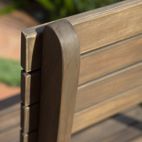 Gdf Studio Vicaro Outdoor Grey Finish Acacia Wood Foldable Dining Chairs (Set Of 2)