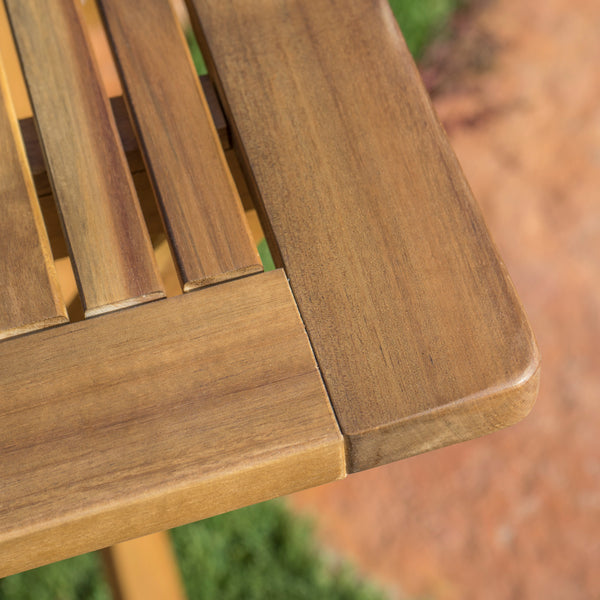 Gdf Studio Vicaro Outdoor Natural Finish Acacia Wood Foldable Dining Set