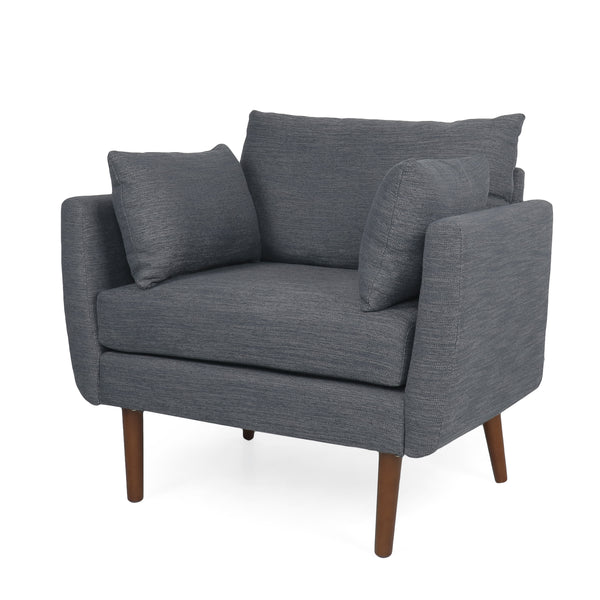Gdf Studio Viewland Contemporary Fabric Upholstered Club Chair With Accent Pillows