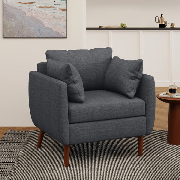Gdf Studio Viewland Contemporary Fabric Upholstered Club Chair With Accent Pillows