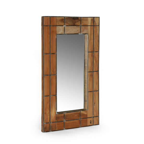 gdf studio Vilamari Modern Industrial Handmade Wood Wall Mirror Natural