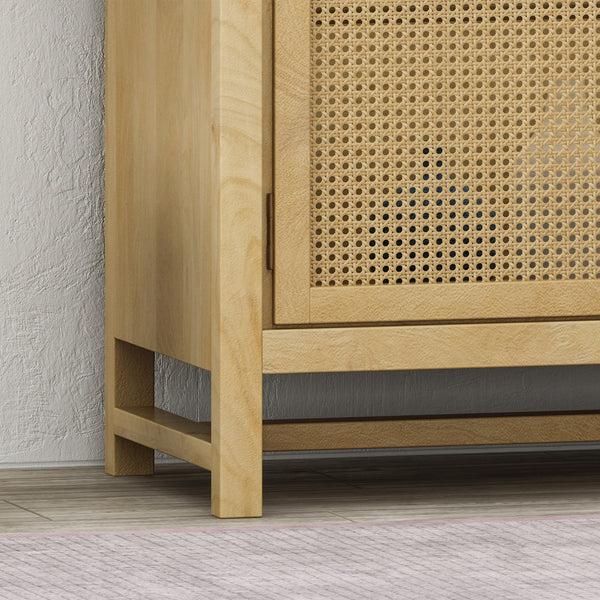 Gdf Studio Viola Boho 2 Door Mango Wood Cabinet With Wicker Caning