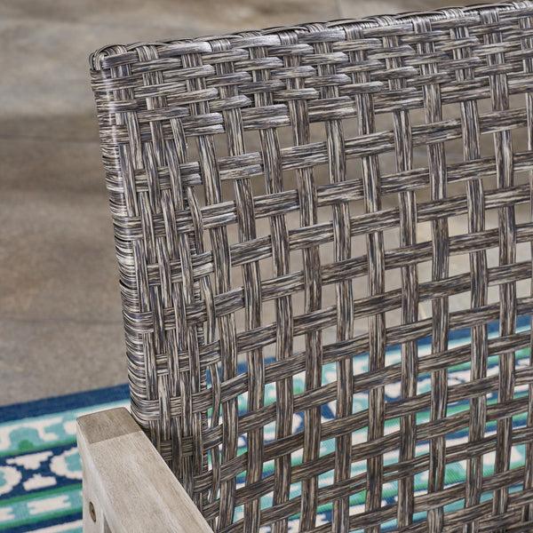 Gdf Studio Viola Outdoor Wood And Wicker Club Chairs