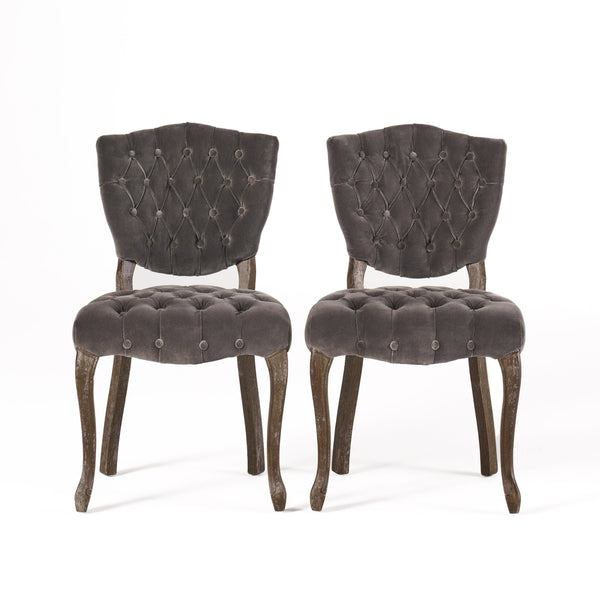 gdf studio Violetta French Design Charcoal Dining Chair (Set of 2)