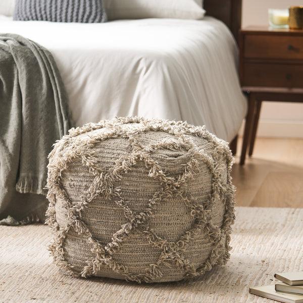 Gdf Studio Viraj Boho Artisan Hand Woven Wool And Cotton Cube Pouf