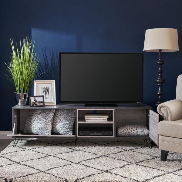Gdf Studio Vivian Mid Century Modern 2 Cabinets & Shelves TV Stand