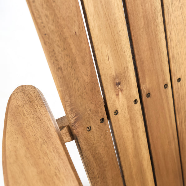 Gdf Studio Vivian Outdoor Acacia Wood Adirondack Rocking Chair