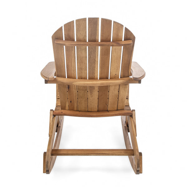 Gdf Studio Vivian Outdoor Acacia Wood Adirondack Rocking Chair