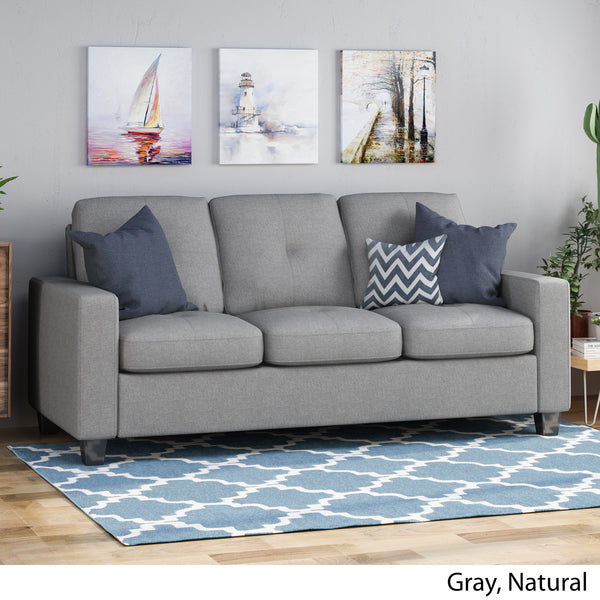 Gdf Studio Viviana Three Seater Sofa With Wood Legs