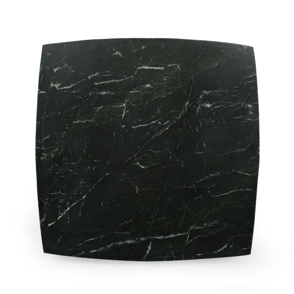 Gdf Studio Volney Boho Glam Handcrafted Marble Top Coffee Table Black And Dark Espresso