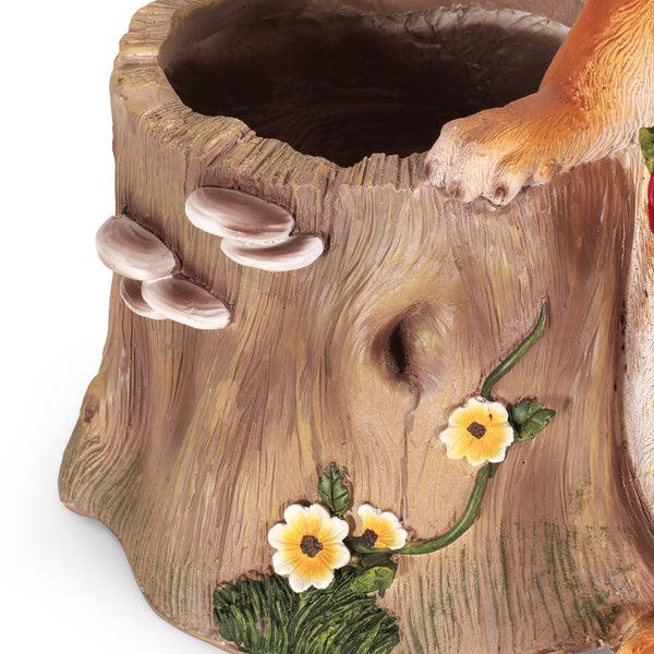 Gdf Studio Wallen Outdoor Decorative Squirrel Planter Brown
