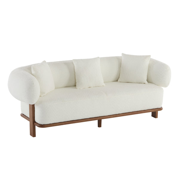 Gdf Studio Warder Modern Round Arm Curved Soft Sofa