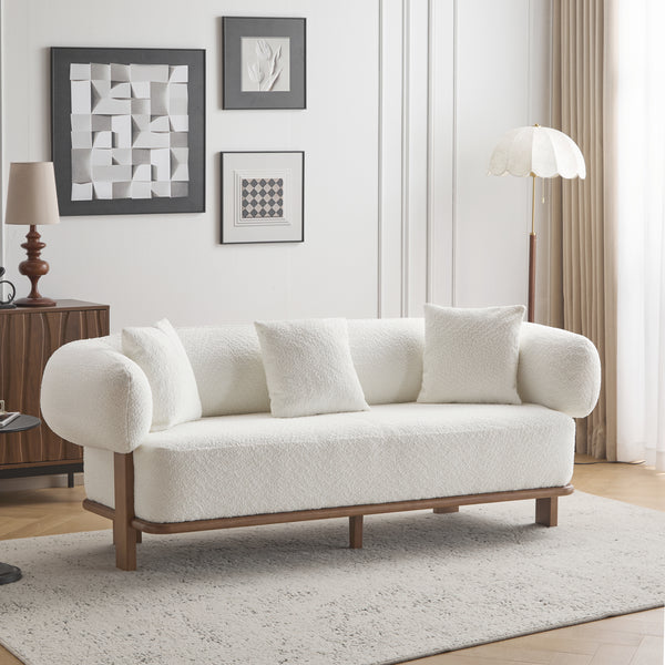 Gdf Studio Warder Modern Round Arm Curved Soft Sofa