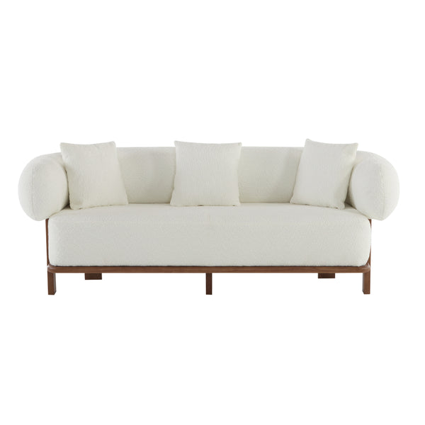 Gdf Studio Warder Modern Round Arm Curved Soft Sofa
