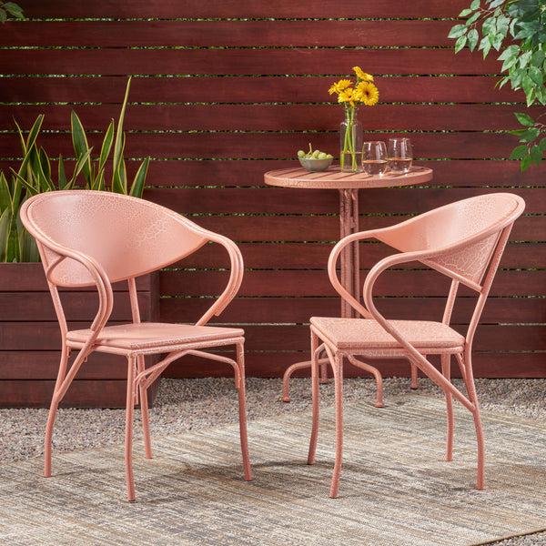 Gdf Studio Warren Desert Outdoor Modern Dining Chair (Set Of 2)