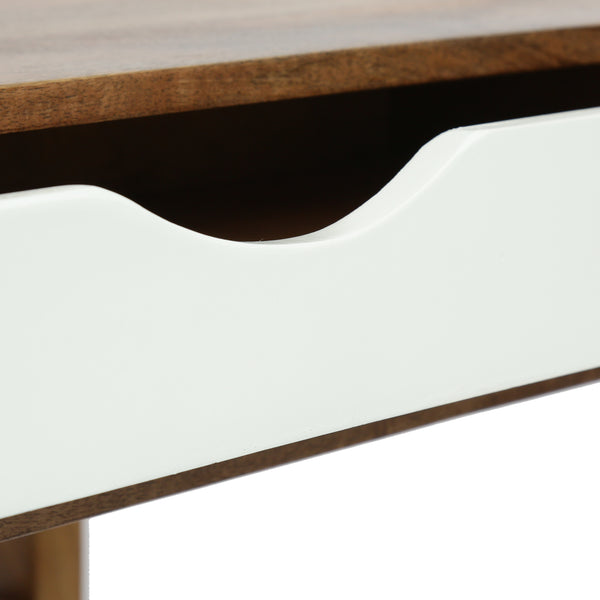 Gdf Studio Warrenton Ricketson Contemporary Handcrafted Mango Wood Desk With Storage Natural And White