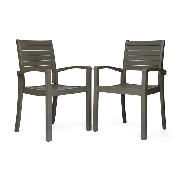 gdf studio Watts Outdoor Acacia Wood Dining Chairs (set of 2)