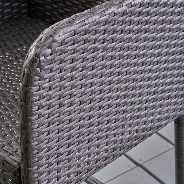 Gdf Studio Welmas Outdoor 38 Inch Wicker Barstool (Set Of 4) Grey