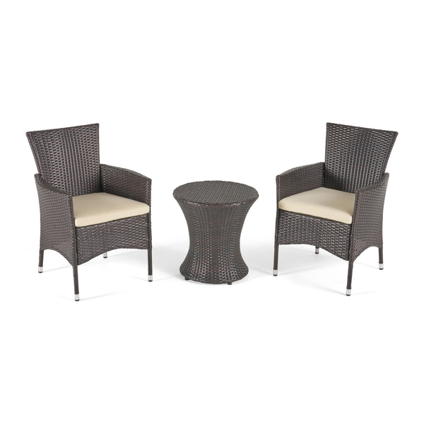 gdf studio West Outdoors Brown Wicker 3 Piece Chat Set
