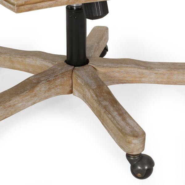 Gdf Studio Westby French Country Upholstered Swivel Office Chair