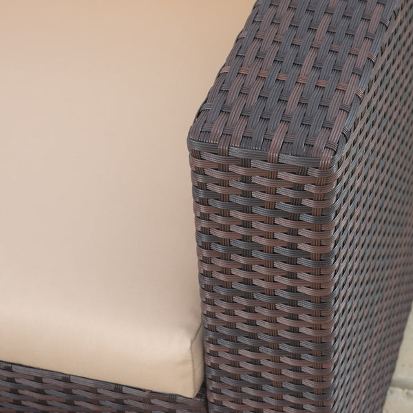 Gdf Studio Westlake Outdoor Brown PE Wicker Sofa Club Chairs (Set Of 2)