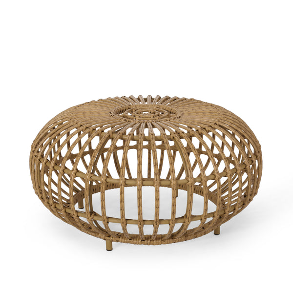 gdf studio Whitetail Outdoor Boho Wicker Coffee Table