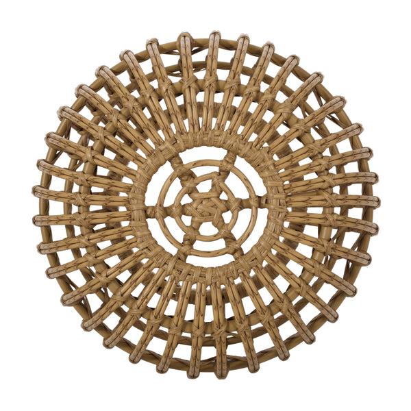 Gdf Studio Whitetail Outdoor Boho Wicker Side Table