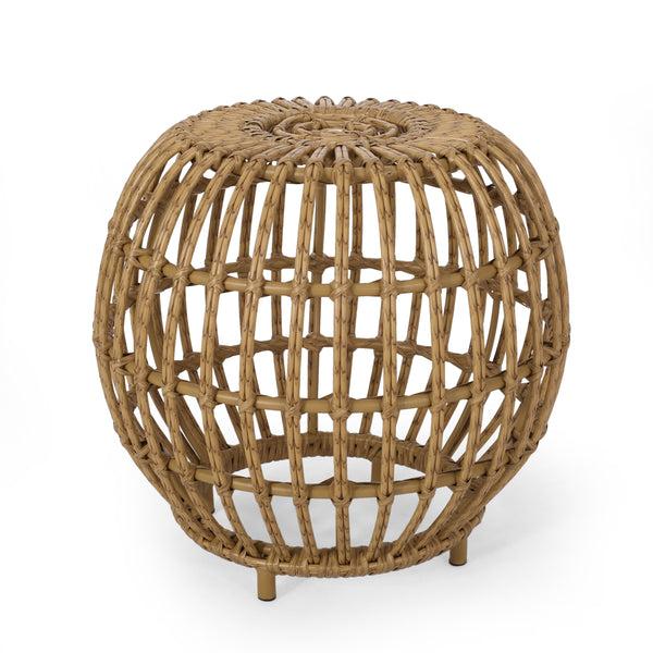 gdf studio Whitetail Outdoor Boho Wicker Side Table