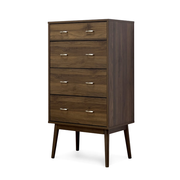 gdf studio Wilbur Mid Century Modern Wooden 4 Drawer Dresser