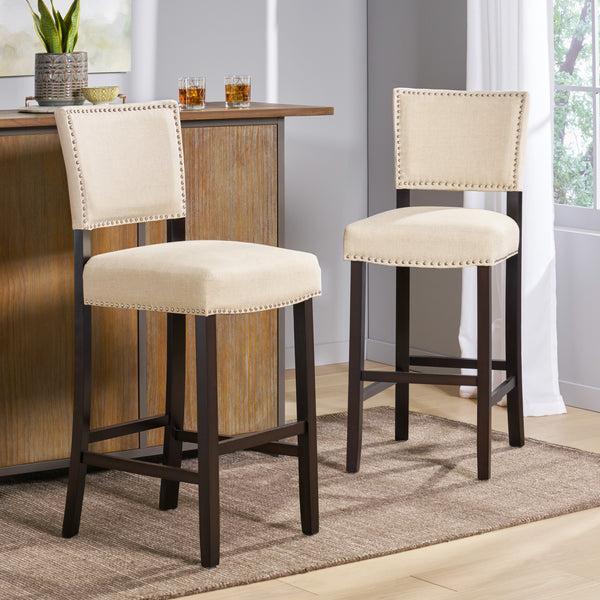 Gdf Studio William 31-Inch Bonded Fabric Backed Barstool (Set Of 2)