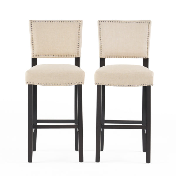 gdf studio William 31-Inch Bonded Fabric Backed Barstool (Set of 2)