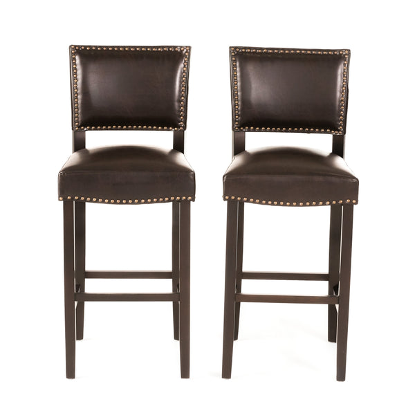 gdf studio William 31-Inch Bonded Leather Backed Barstool (Set of 2)