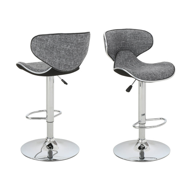 gdf studio Willie Bentham Modern Adjustable Height 24"-32" Swivel Barstool (Set of 2)