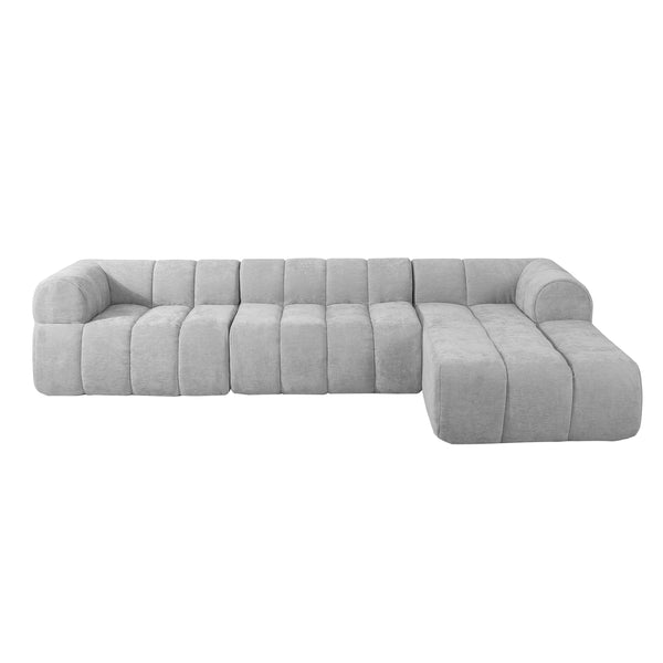 Gdf Studio Wilosilos 122" Modern L-Shaped Sectional Sofa With Compressed Sponge And Chaise Lounge 2-Piece Set