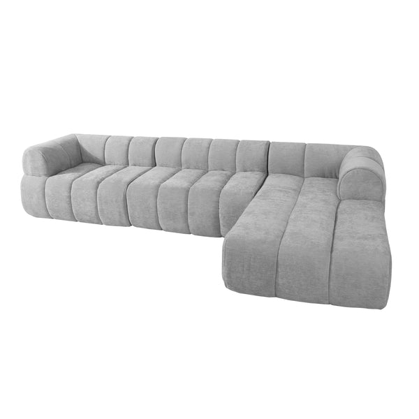 Gdf Studio Wilosilos 122" Modern L-Shaped Sectional Sofa With Compressed Sponge And Chaise Lounge 2-Piece Set