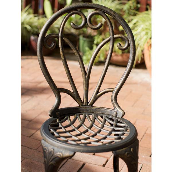 Gdf Studio Windsor Dark Gold Cast Aluminum 3-piece Bistro Set