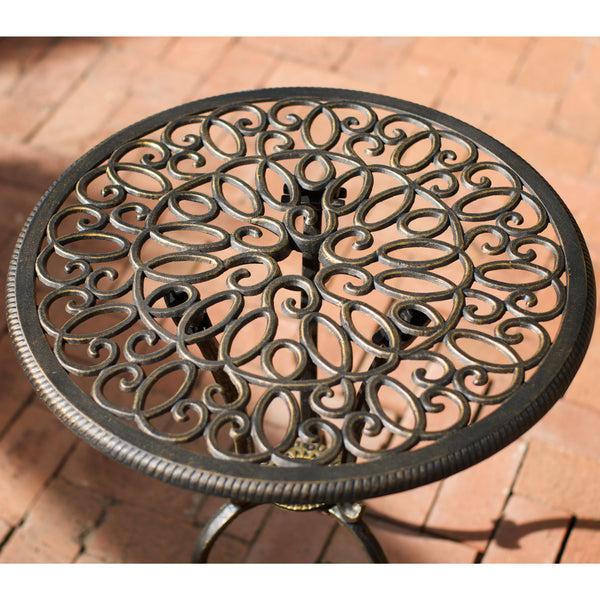 Gdf Studio Windsor Dark Gold Cast Aluminum 3-piece Bistro Set