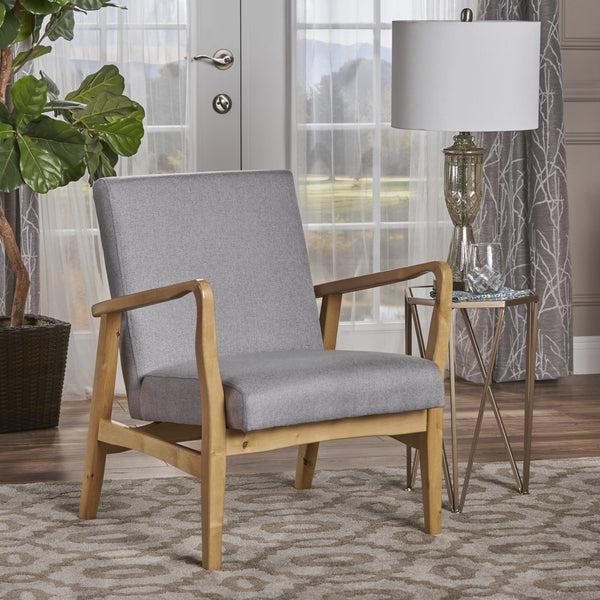 Gdf Studio Winford Mid-Century Modern Wood Frame Fabric Armchair