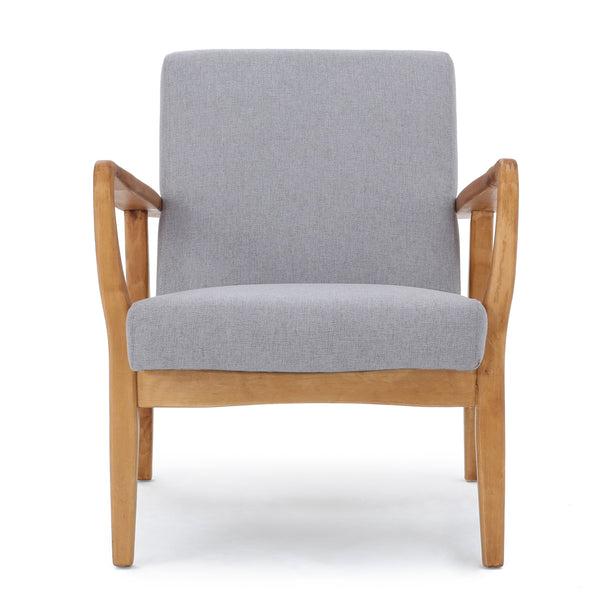 gdf studio Winford Mid-Century Modern Wood Frame Fabric Armchair