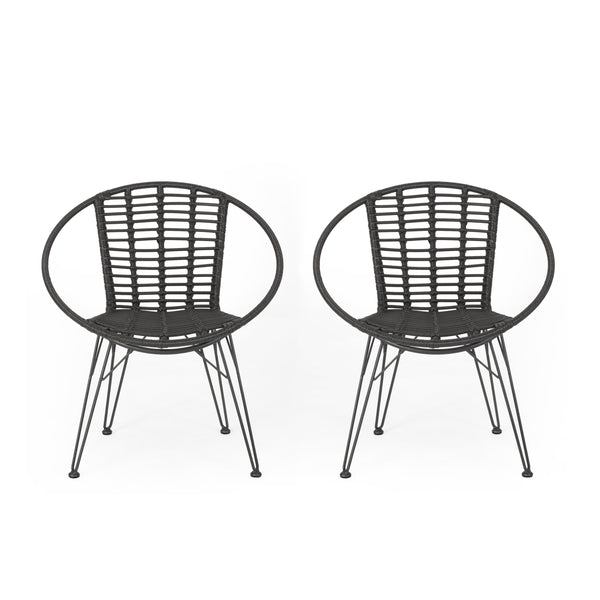 gdf studio Winnie Outdoor Wicker Dining Chairs (Set of 2)