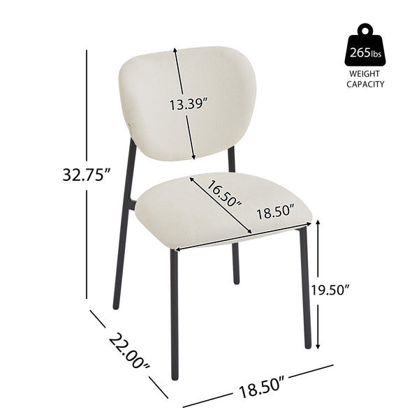 Gdf Studio Wionell Upholstered Luxury Beige Dining Chairs Set Of 2