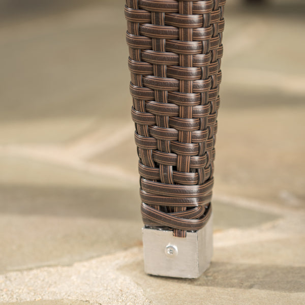 Gdf Studio Wiren Contemporary Outdoor Brown Color PEWicker Square Table