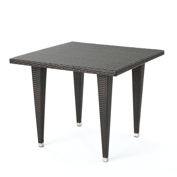 gdf studio Wiren Contemporary Outdoor Brown Color PEWicker Square Table