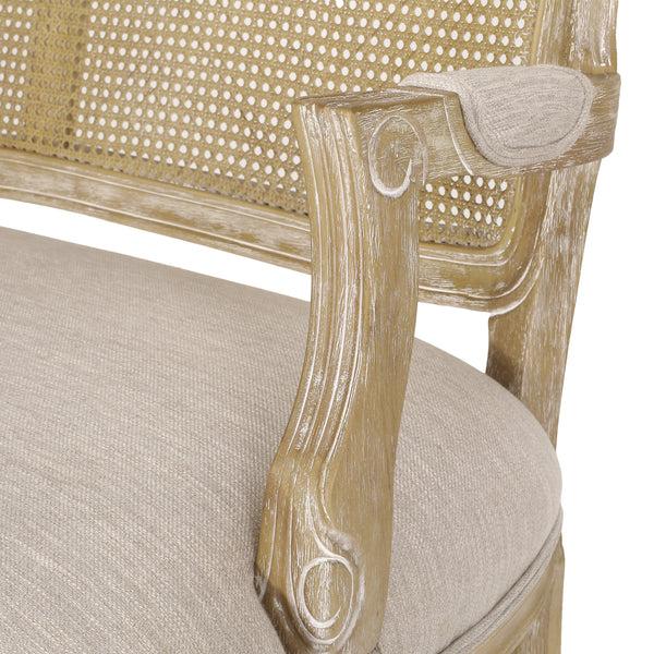 Gdf Studio Wistar French Country Wood And Cane Loveseat