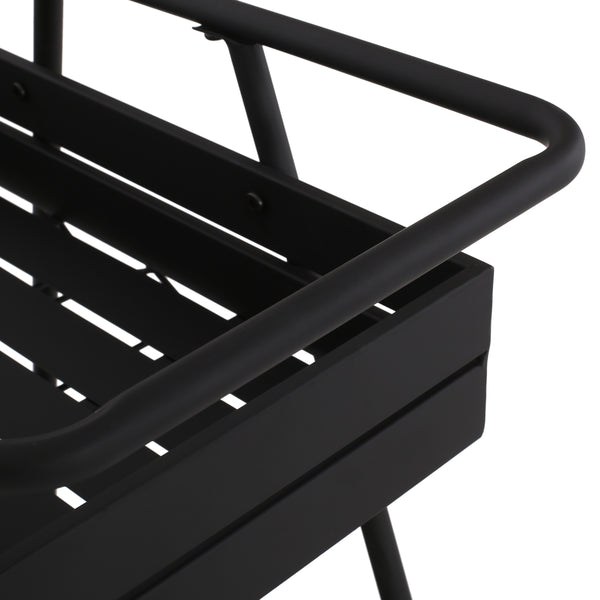 Gdf Studio Wolfeboro Outdoor Metal 2 Tiered Bar Cart Matte Black